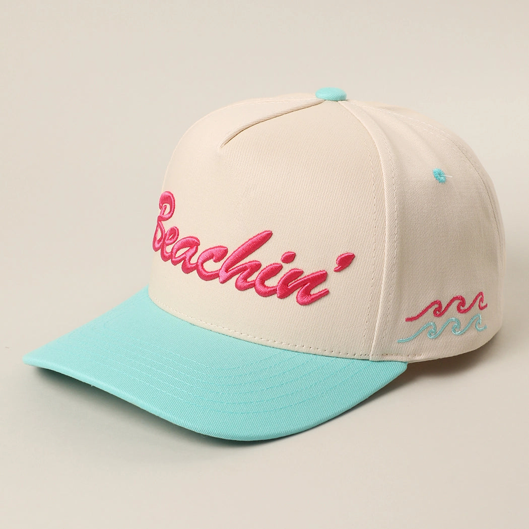 BEACHIN' 3D Embroidered Two-Tone Trucker Hat