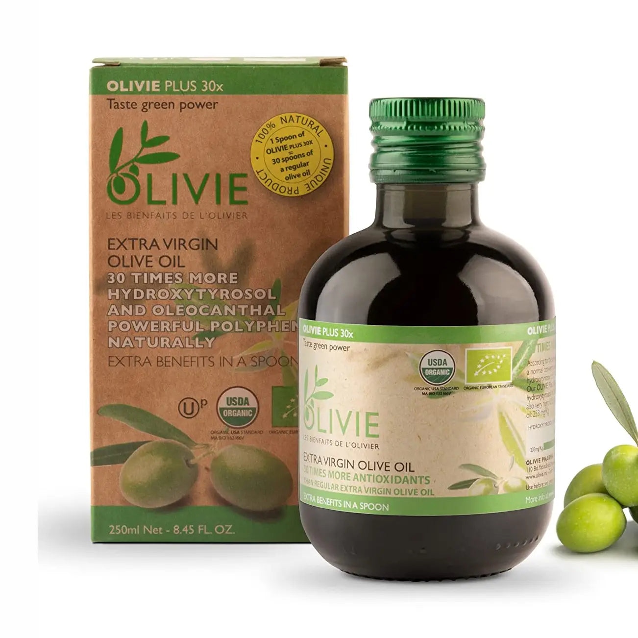 ATLAS Olivie Plus 30X Organic EVOO 250ml Bottle | High Polyphenol