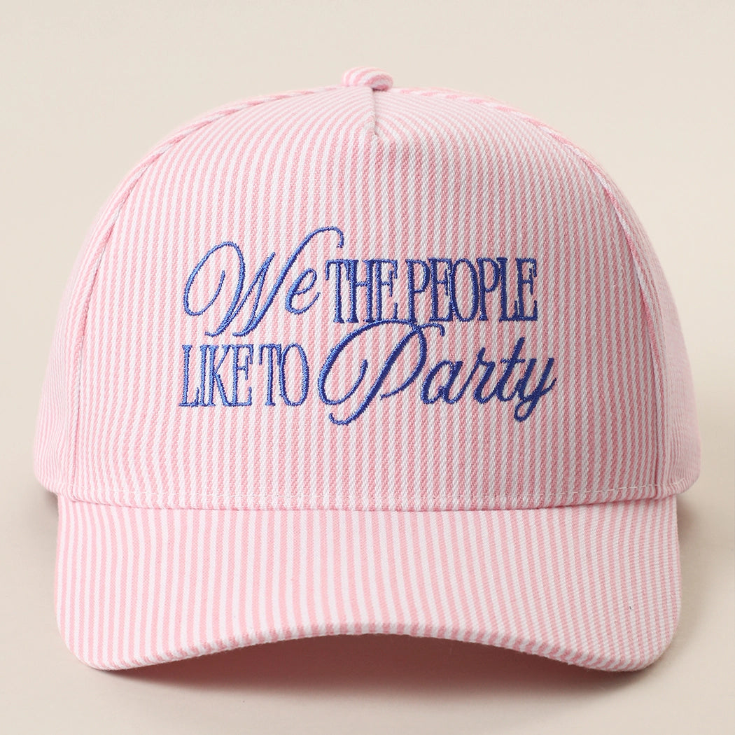 We The People Like To Party Embroidered Seersucker Trucker Hat