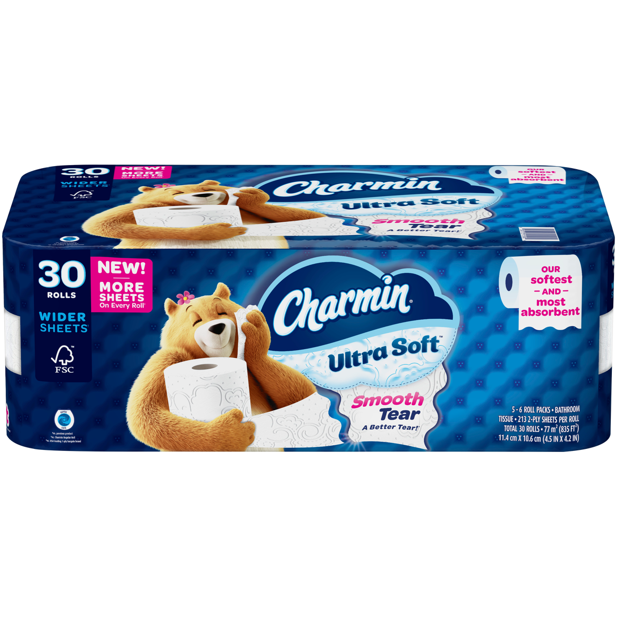 Charmin Ultra Soft Bath Tissue, 2-Ply, 213 Sheets, 30 Rolls