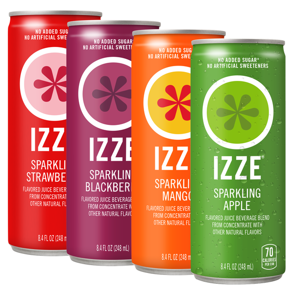 IZZE, Sparkling Juice Beverage, Variety Pack, 8.4 fl oz, 24-Count