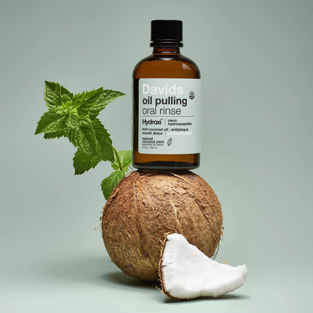 David's Hydroxi™ Oil Pulling Oral Rinse w/ Nano Hydroxyapatite / 9 oz