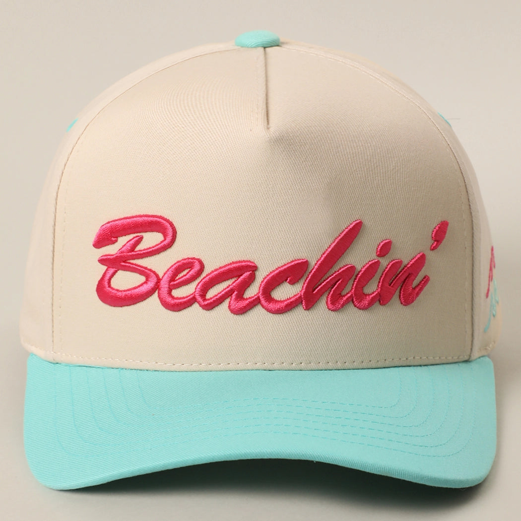 BEACHIN' 3D Embroidered Two-Tone Trucker Hat