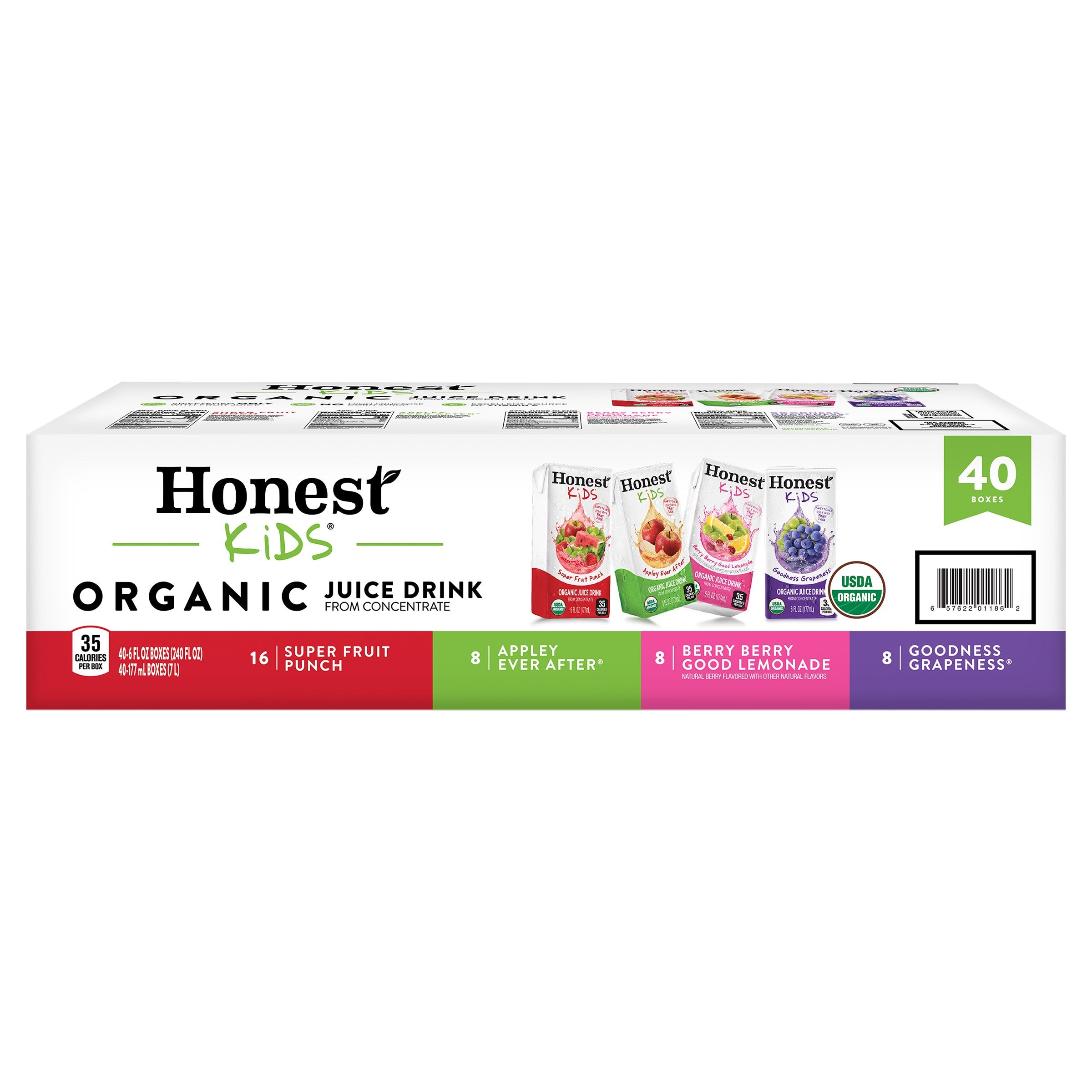 Honest Kids, Organic Juice Drink, Variety Pack, 6 fl oz, 40-Count