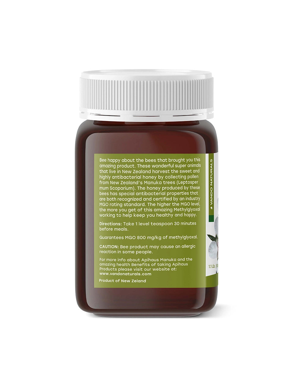 Vando Naturals Manuka Honey MGO 800 Active 20+ 1.1 lb