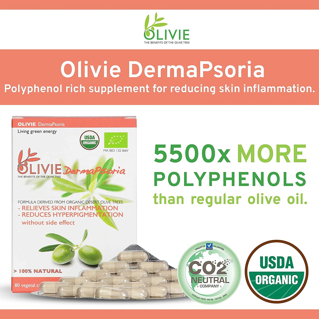 ATLAS Olivie Dermapsoria Organic Olive Leaf Extract | 80 Capsules