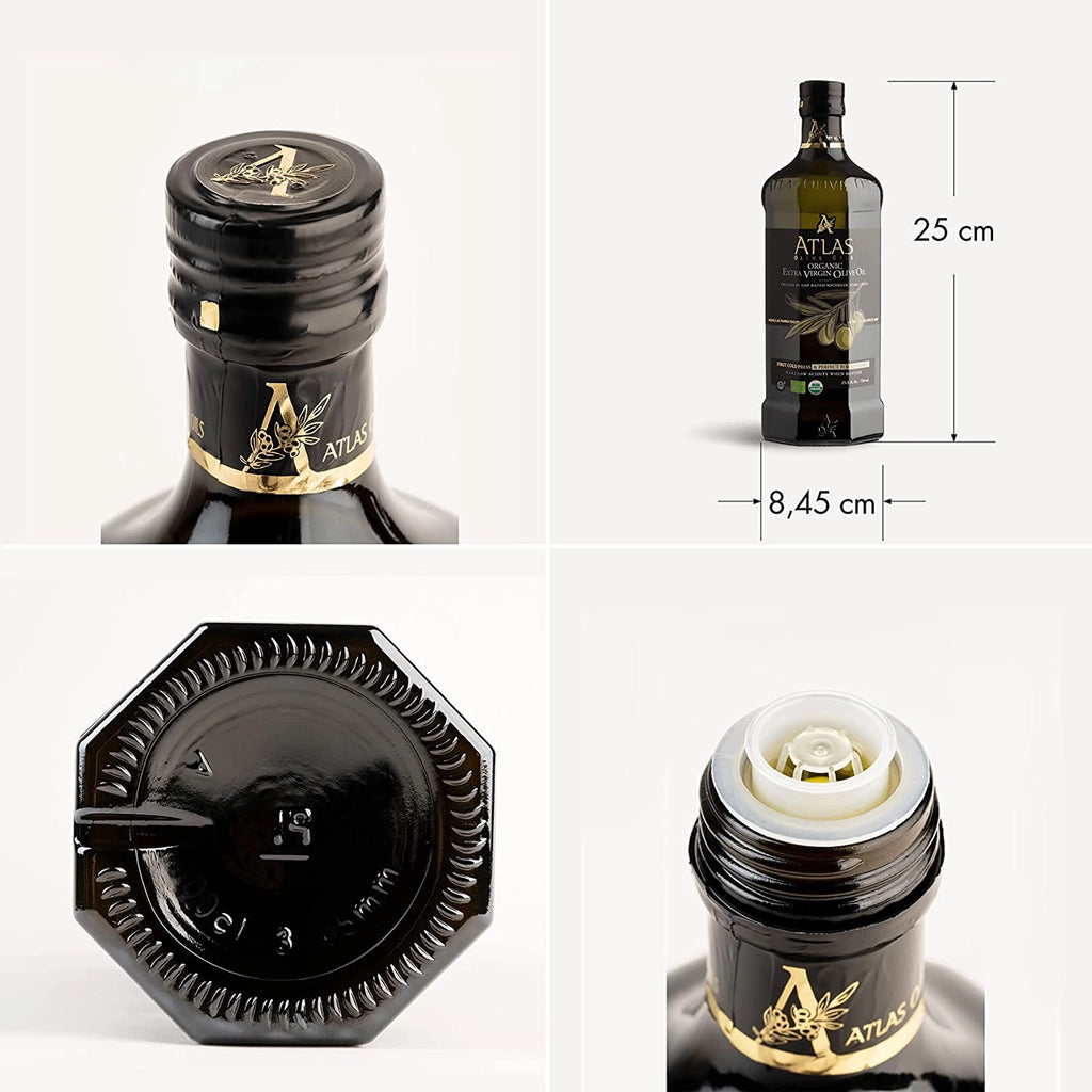 ATLAS Organic Extra Virgin Olive Oil Glass Bottle 500ml