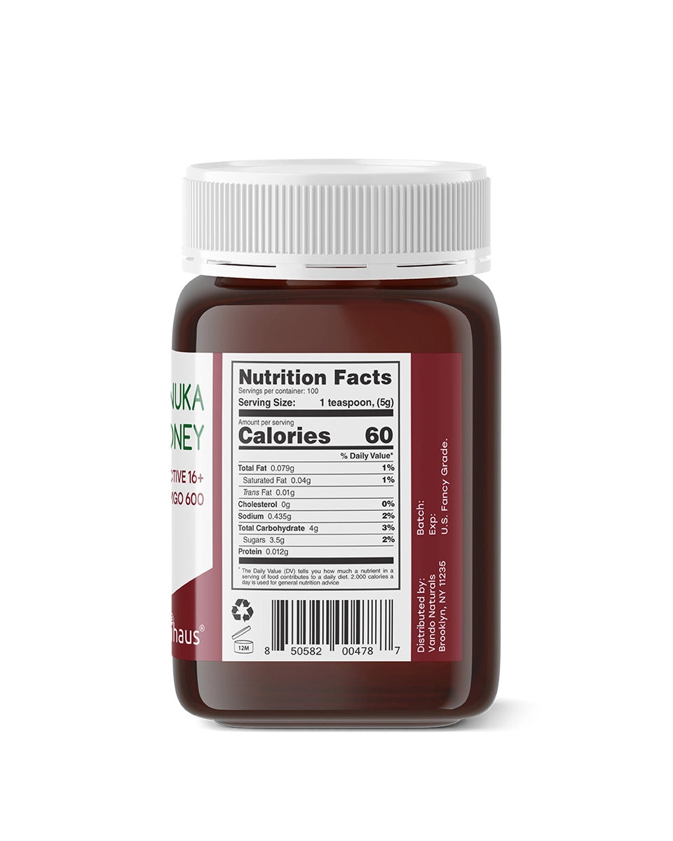 Vando Naturals Manuka Honey MGO 600 Active 16+ 1.1 lb