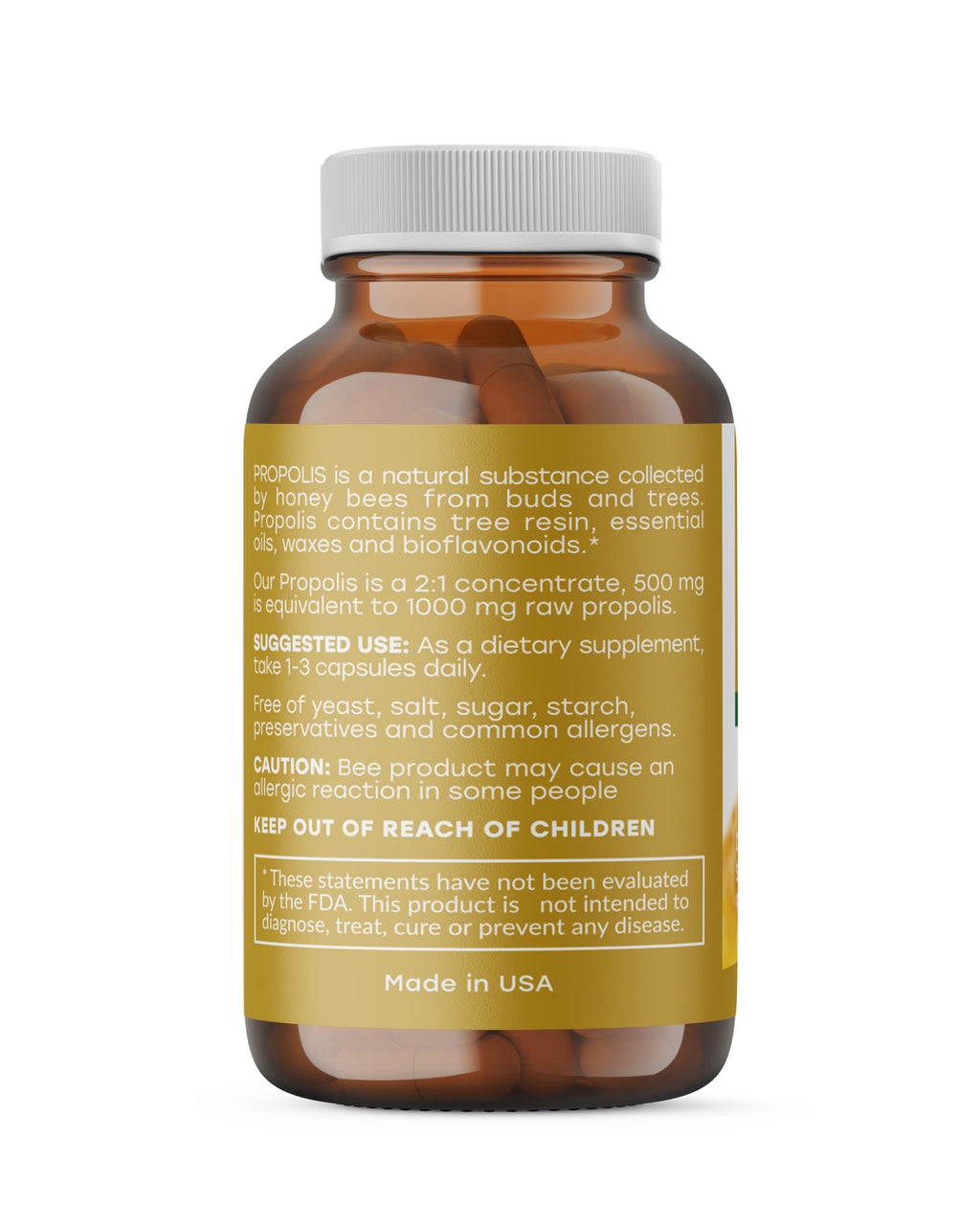 Vando Naturals Propolis 90 Vegetable Capsules 1000mg