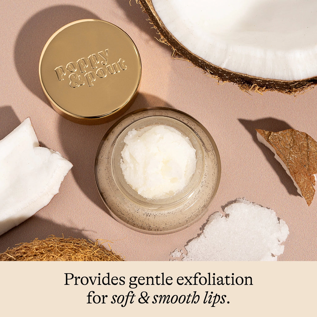 Poppy & Pout Lip Scrub, Island Coconut