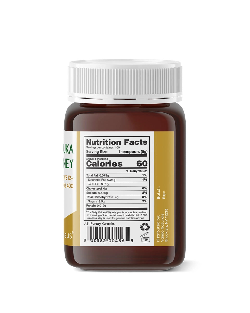 Vando Naturals Manuka Honey MGO 400 Active 12+ 1.1 lb