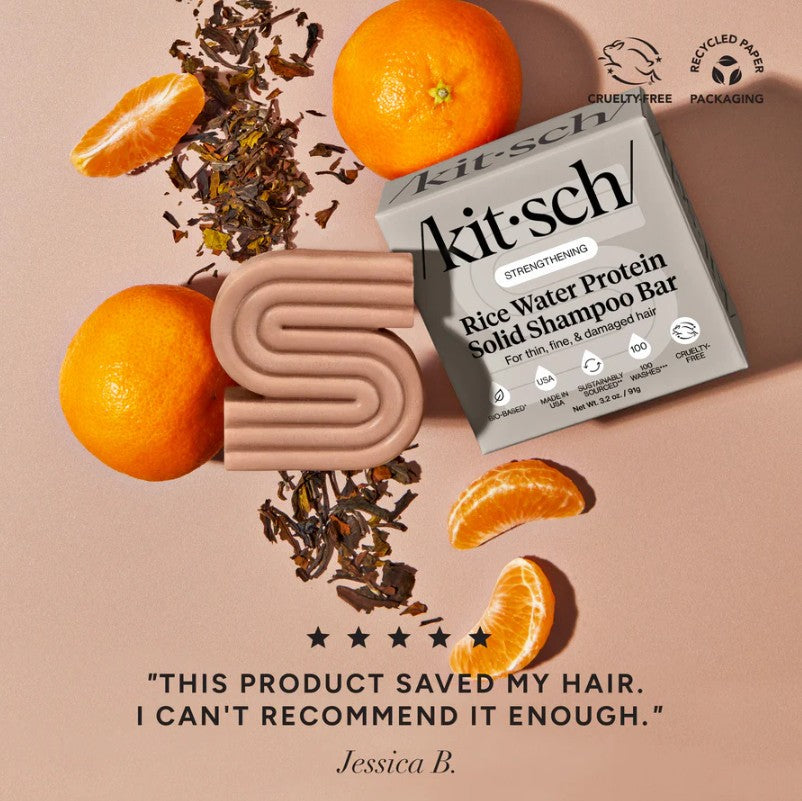KITSCH Rice Water Shampoo & Conditioner Bar Combo For Hair Growth