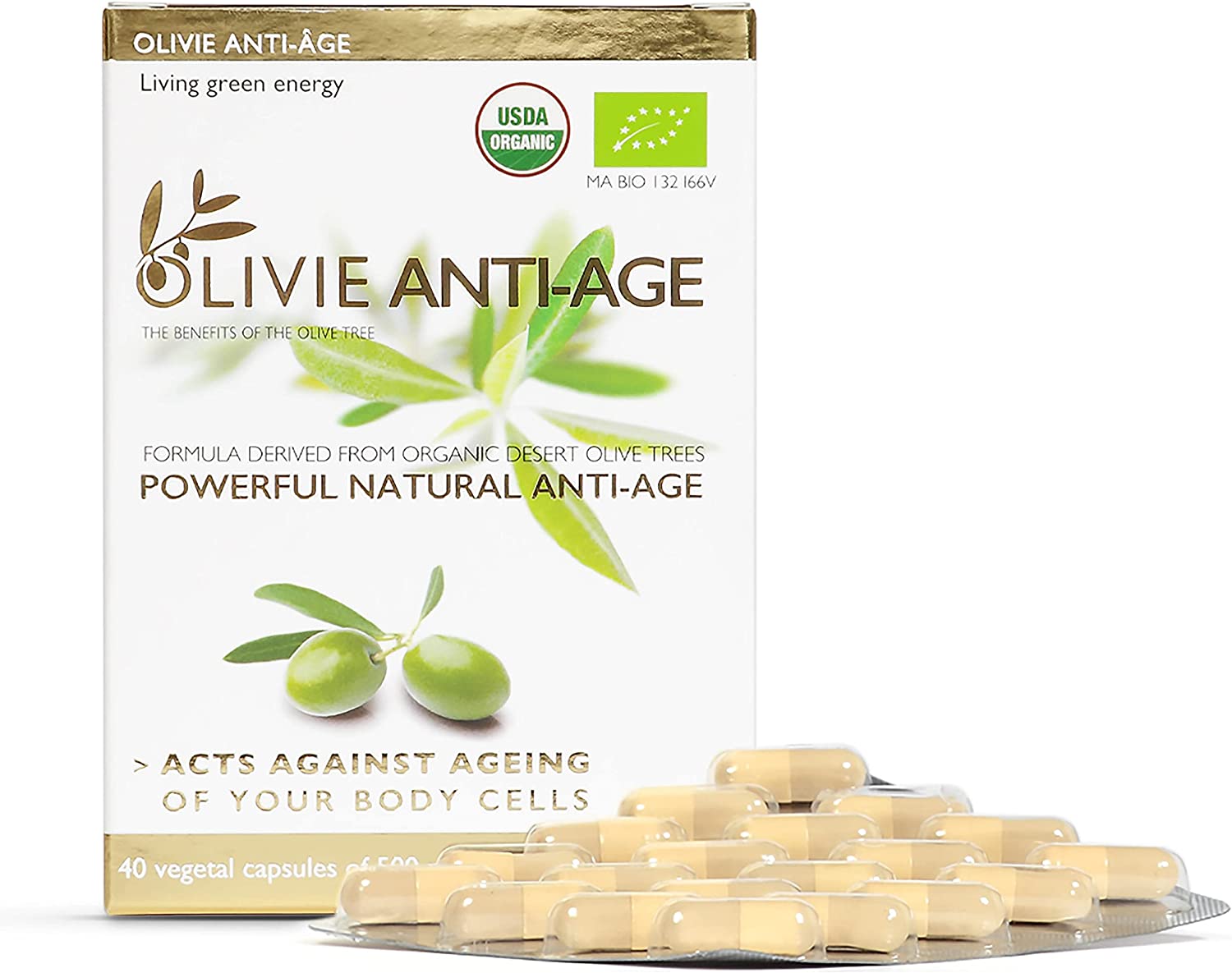 ATLAS Olivie Anti Age Organic Antioxidant Polyphenols | 40 Capsules