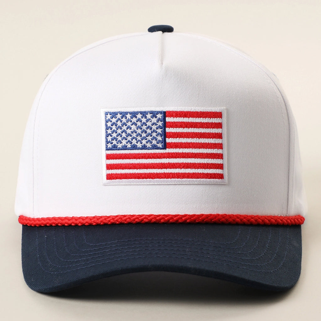 USA Embroidered Patch Two Tone Rope Trucker Hat