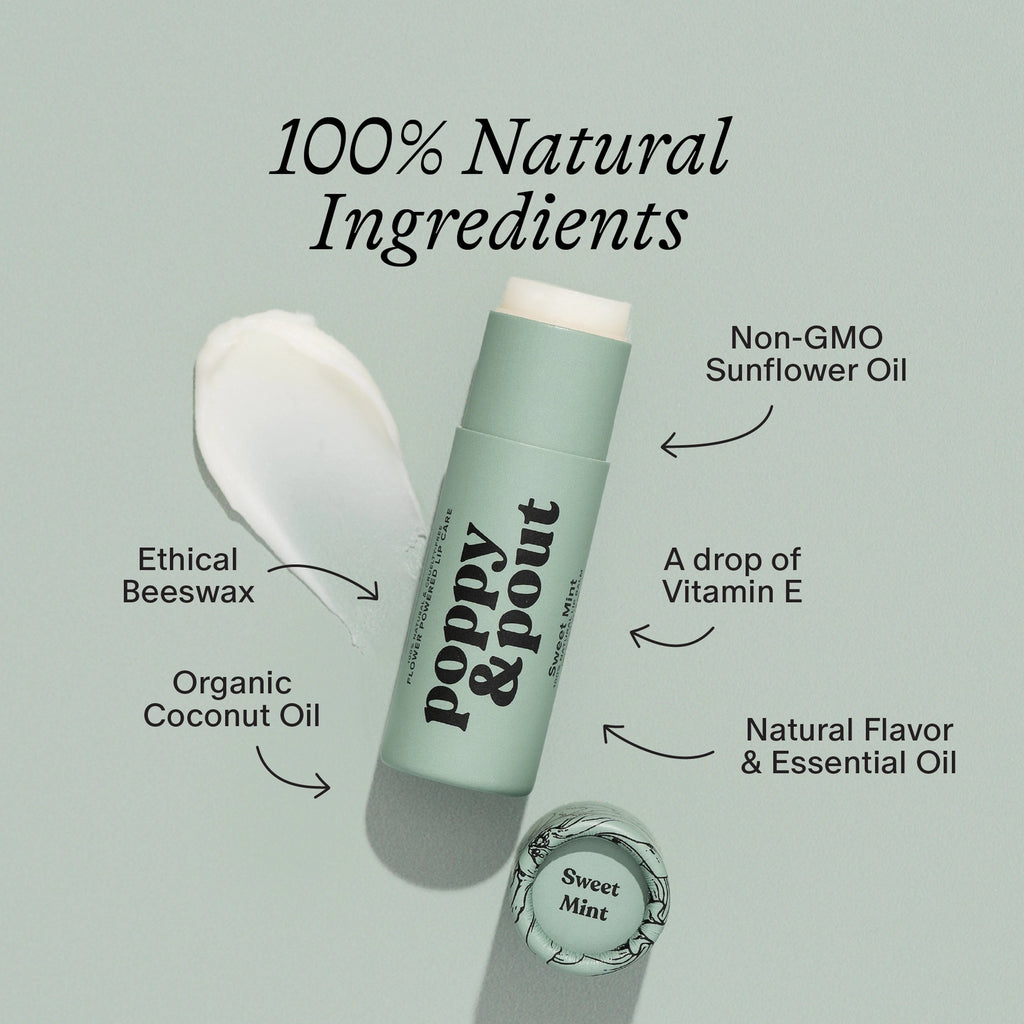 Poppy & Pout Lip Balm, Sweet Mint