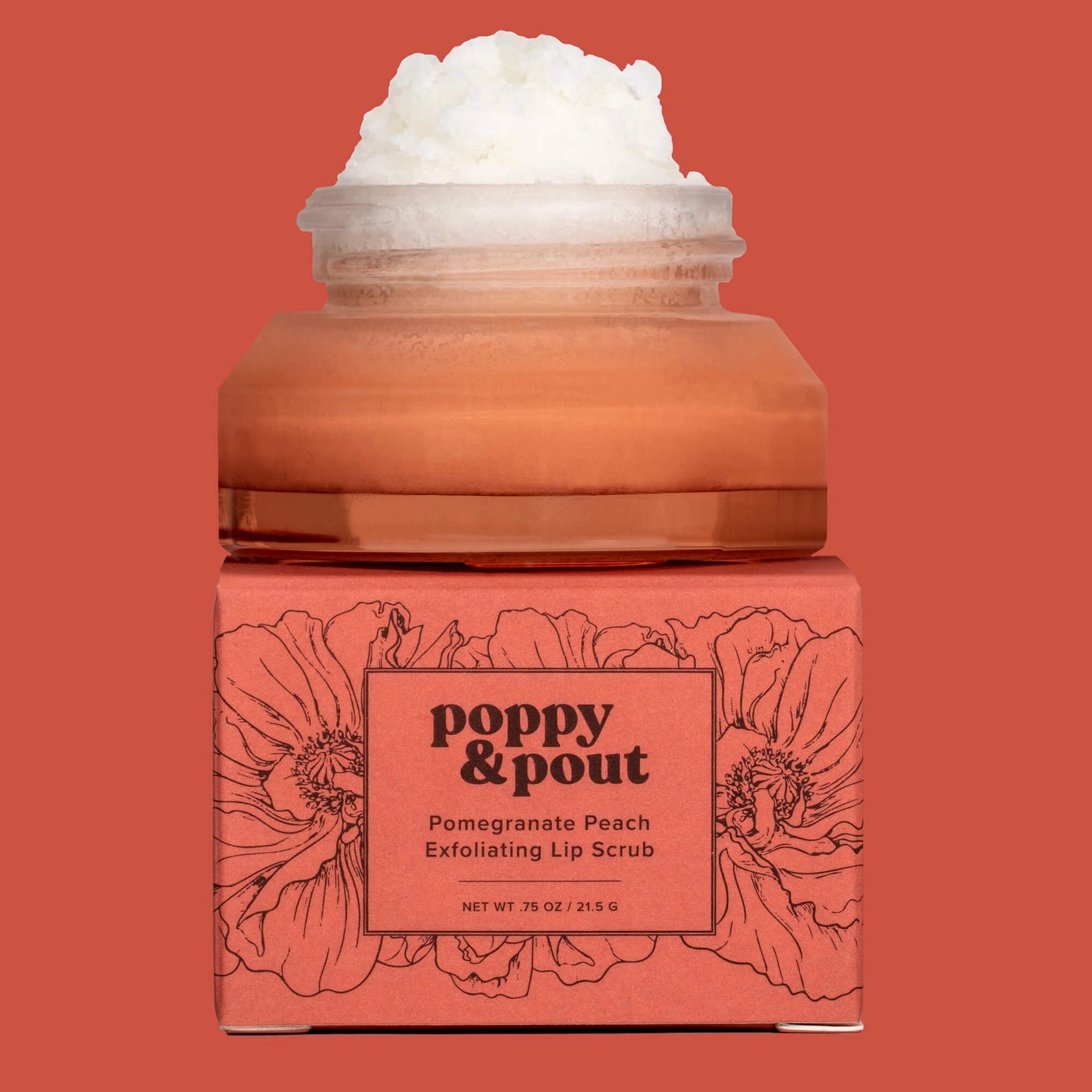 Poppy & Pout Lip Scrub, Pomegranate Peach