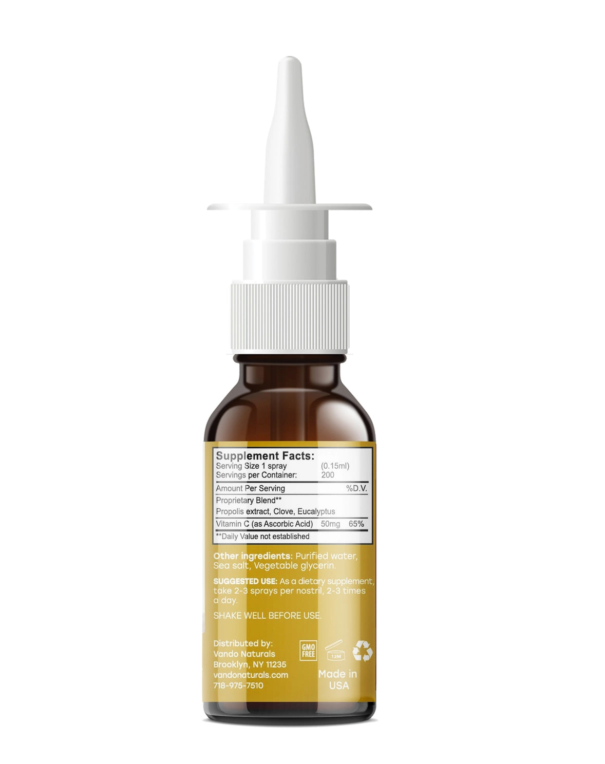 Vando Naturals Propolis & Sea Salt Nasal Spray 1 Fl.oz.