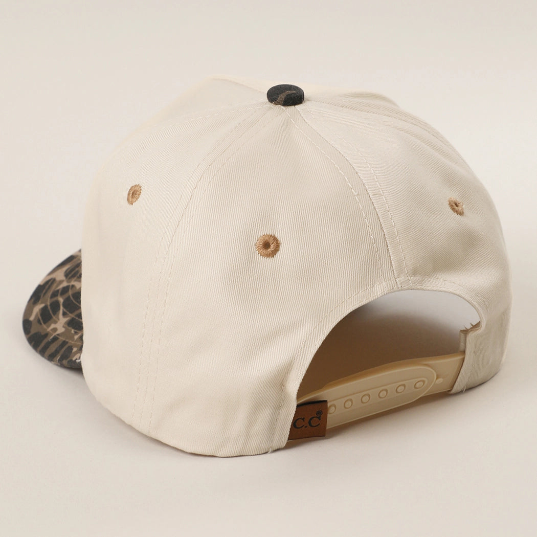 MADE IN AMERICA 3D Embroidered Two-Tone Leopard Brim Trucker Hat