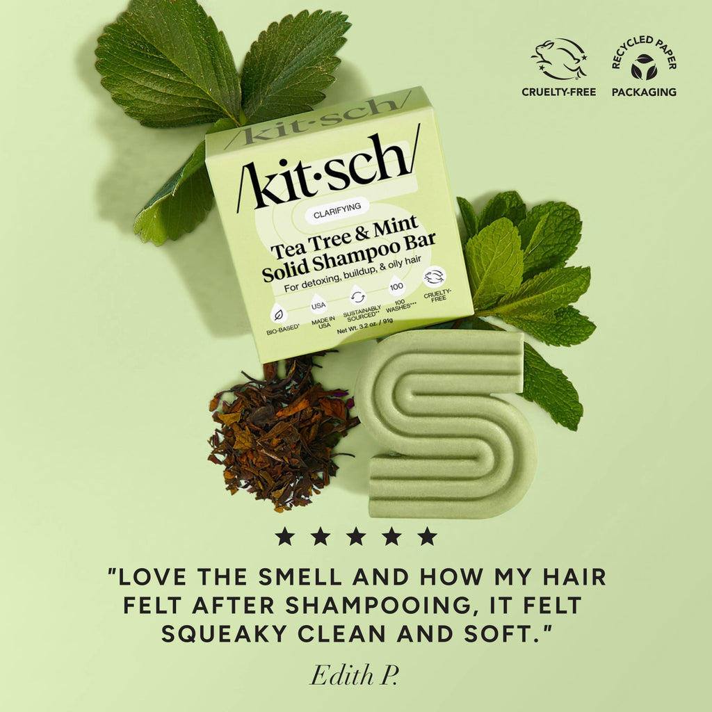 KITSCH Tea Tree & Mint Clarifying Shampoo & Conditioner Bar Combo