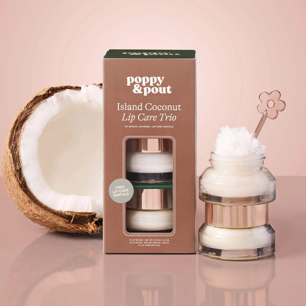 Poppy & Pout Lip Care Trio, Island Coconut