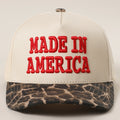 MADE IN AMERICA 3D Embroidered Two-Tone Leopard Brim Trucker Hat