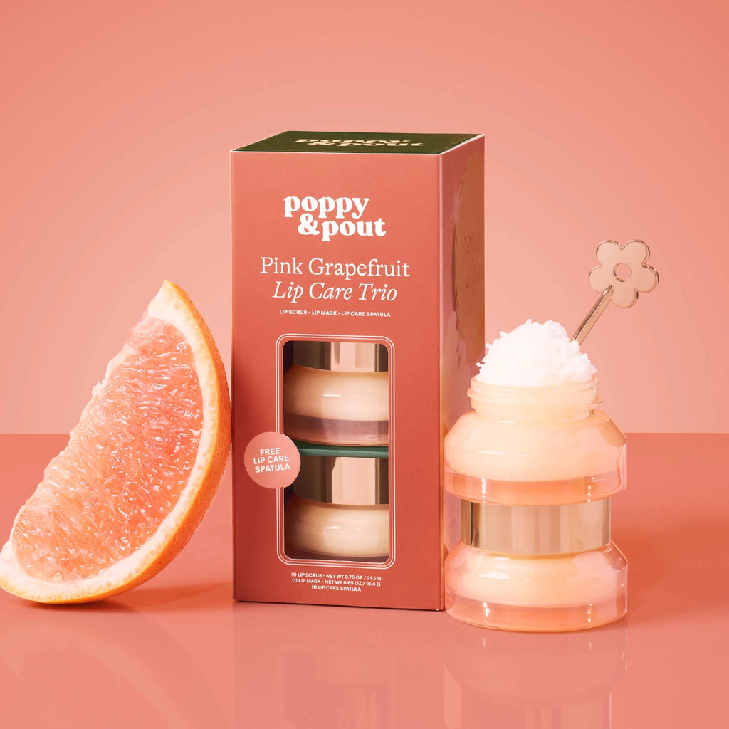 Poppy & Pout Lip Care Trio, Pink Grapefruit