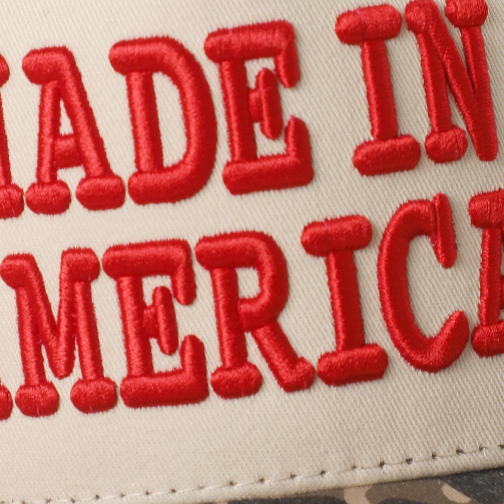 MADE IN AMERICA 3D Embroidered Two-Tone Leopard Brim Trucker Hat
