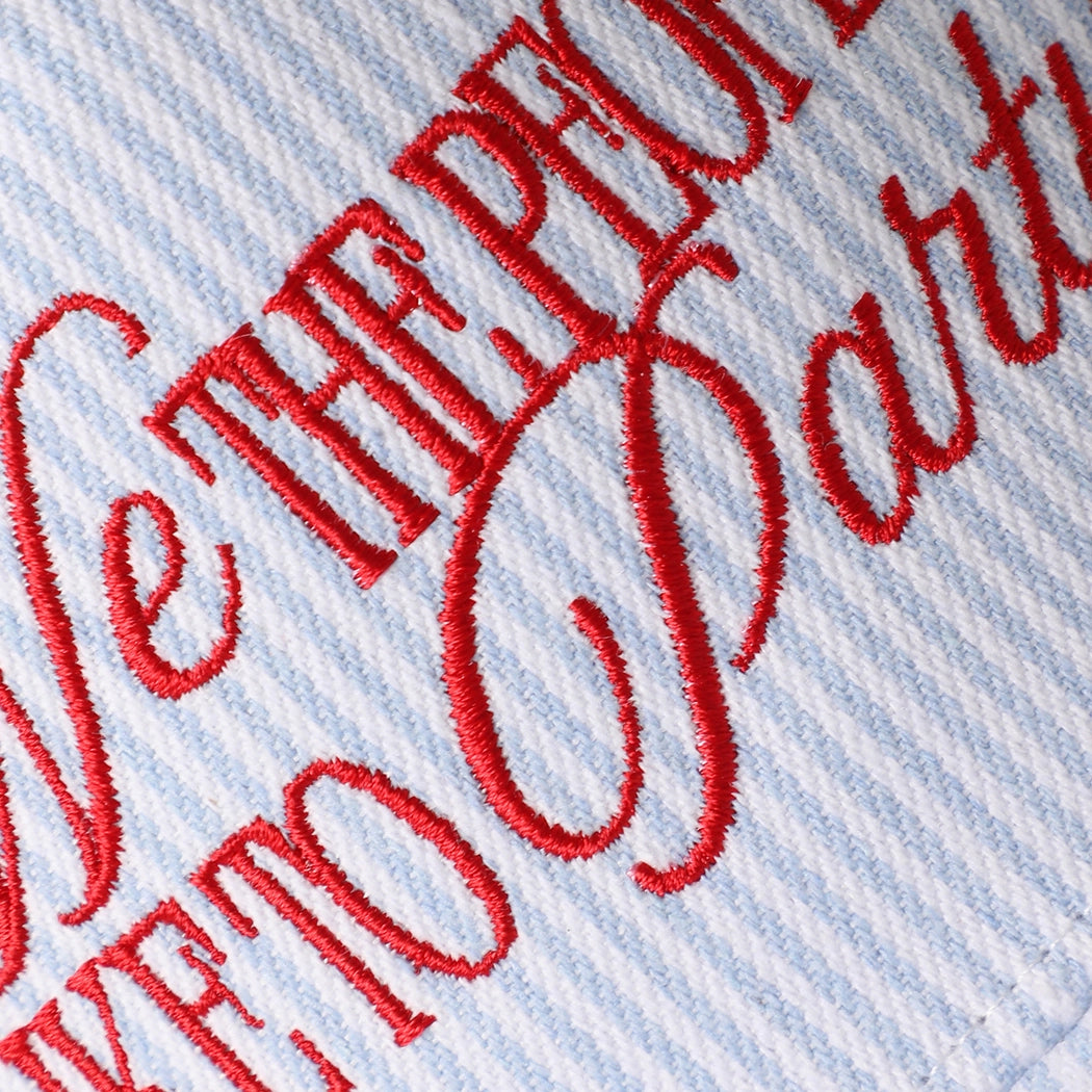 We The People Like To Party Embroidered Seersucker Trucker Hat
