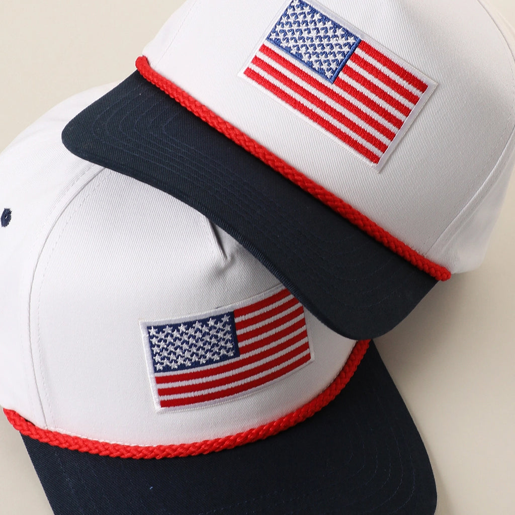 USA Embroidered Patch Two Tone Rope Trucker Hat