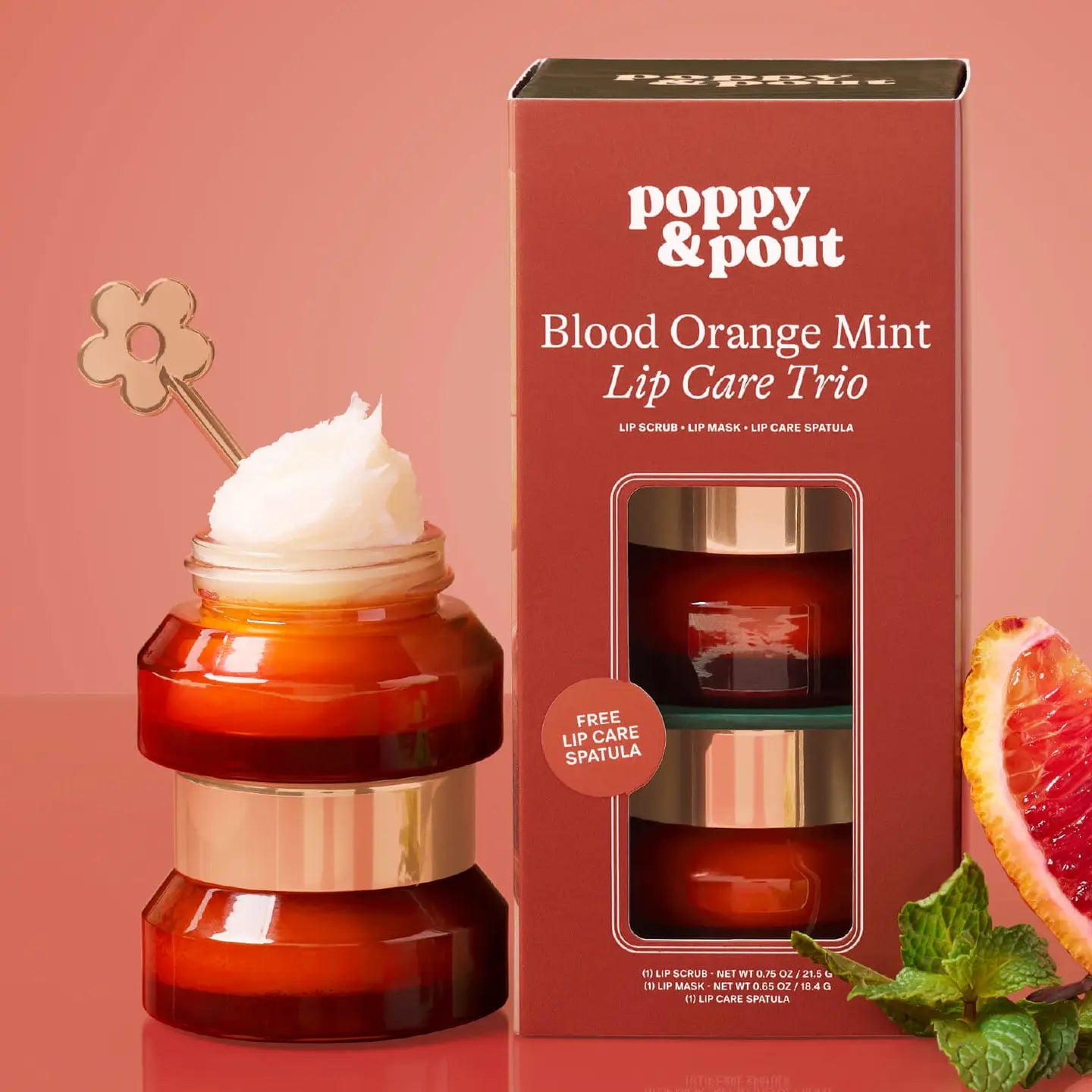 Poppy & Pout Lip Care Trio, Blood Orange Mint