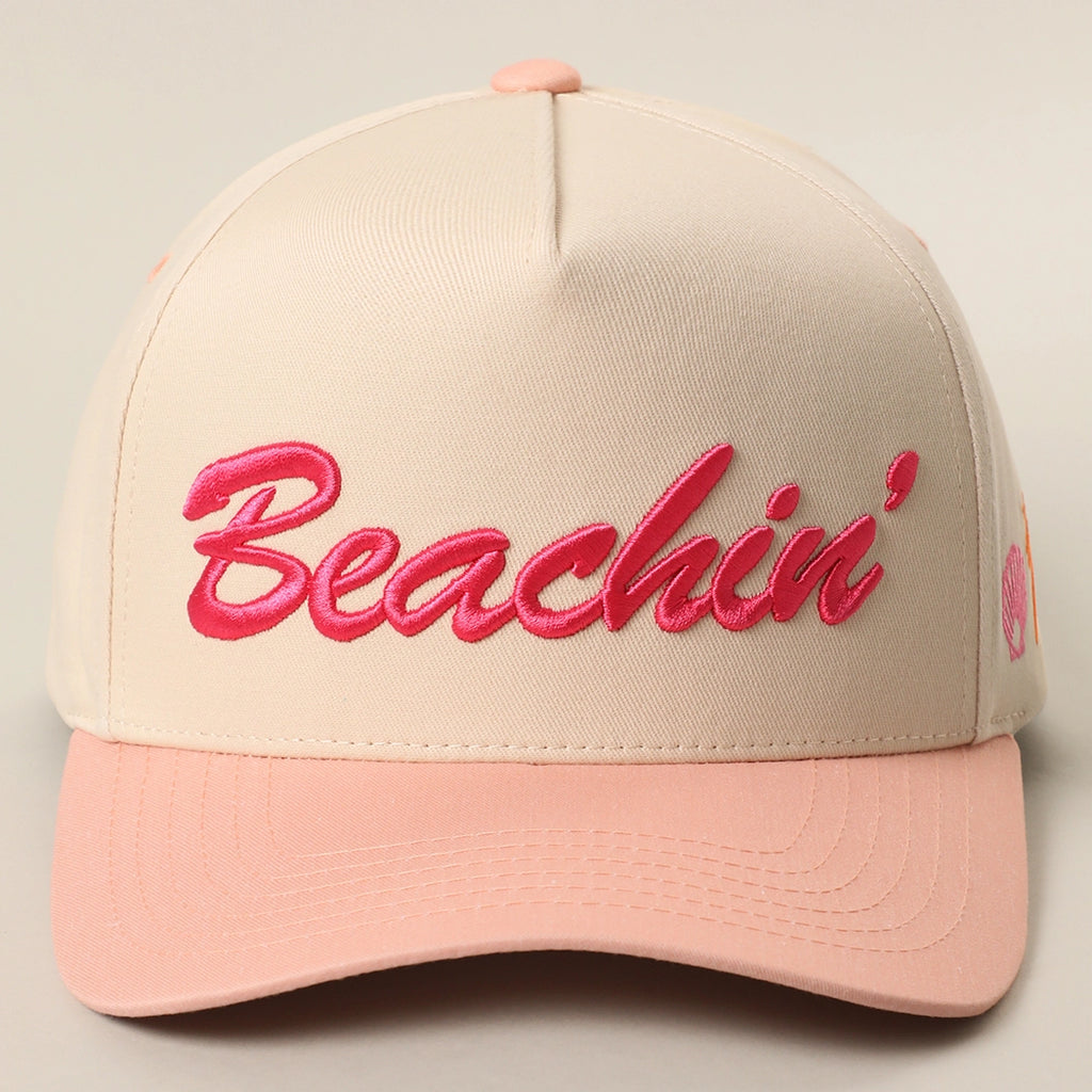 BEACHIN' 3D Embroidered Two-Tone Trucker Hat