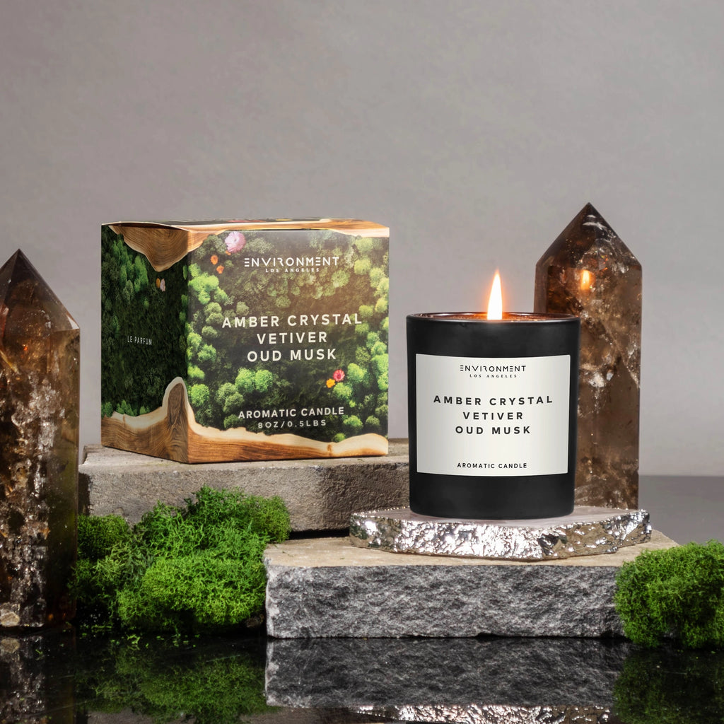 8oz Natural Wax Candle — Amber, Jasmine & Cedarwood