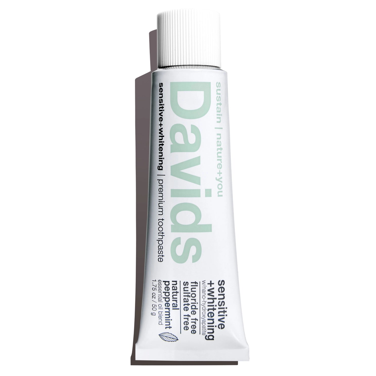 David's Sensitive+Whitening Nano-Hydroxyapatite Toothpaste / Peppermint / Travel Size 1.75 oz