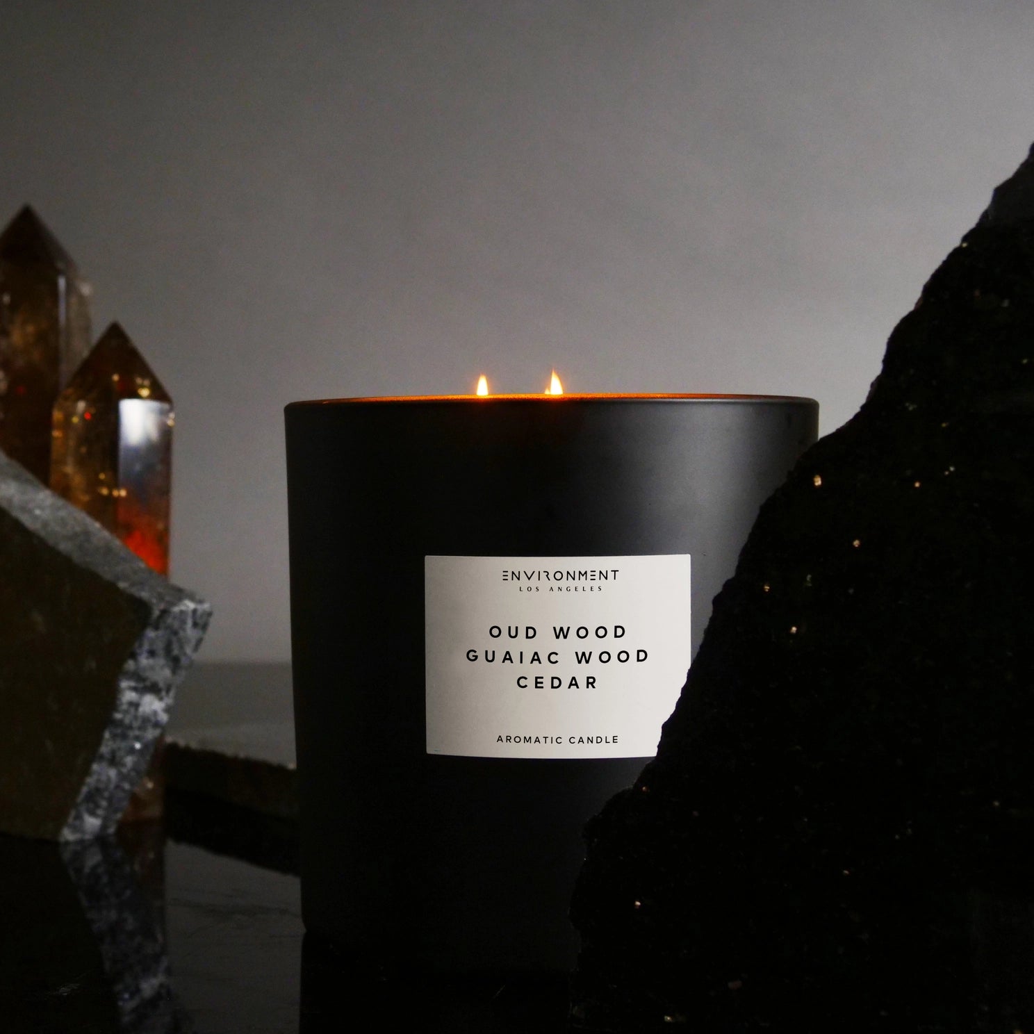 55oz Natural Wax Candle — Dark Oud & Smoky Wood