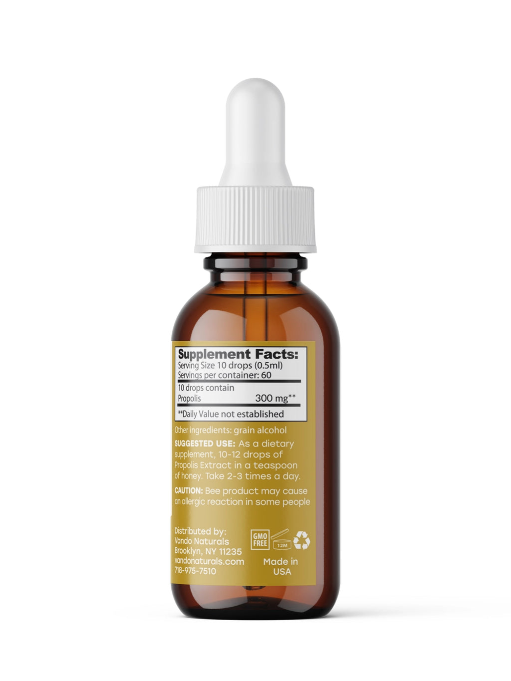 Vando Naturals Propolis Tincture 65% 1 Fl.oz.