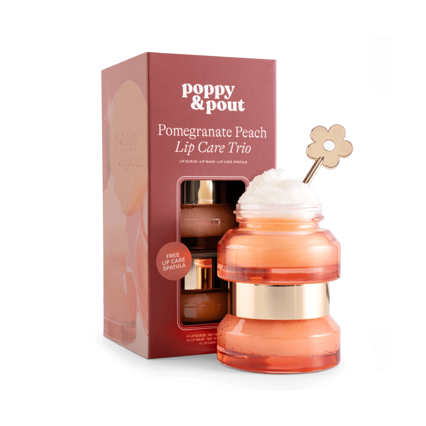Poppy & Pout Lip Care Trio, Pomegranate Peach